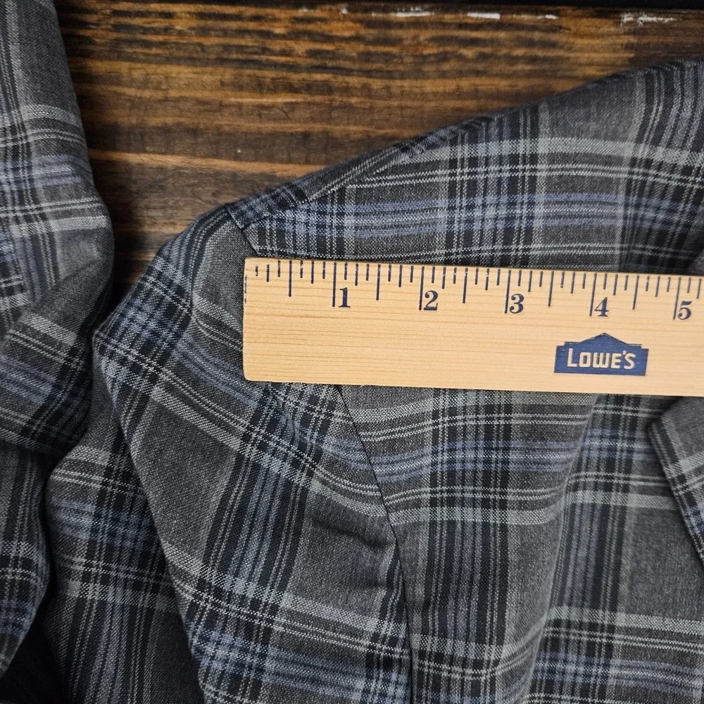 Oak Hill Men's Sport Coat Blazer Two Button Gray Plaid Linen Blend Size 3XLT